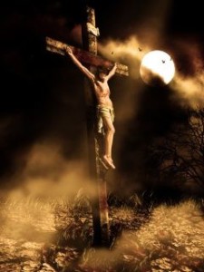 jesus on cross at night