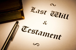 Last Will and testament document. sepia toned and vignette effect